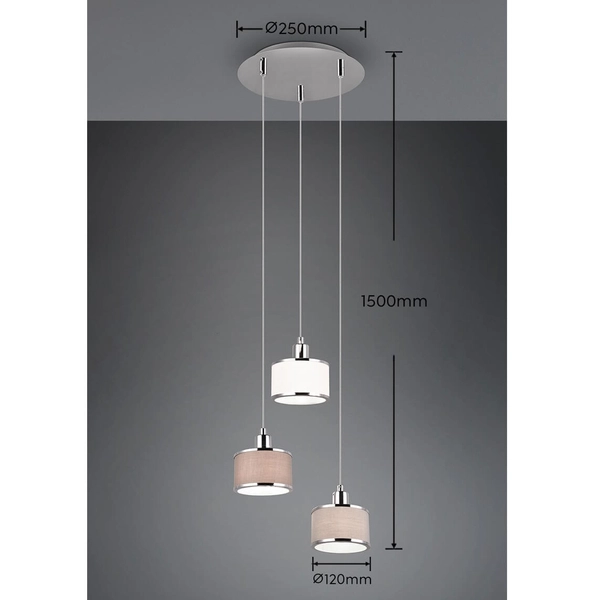 Abażurowa lampa zwieszana Karpun 311630306 do salonu srebrna