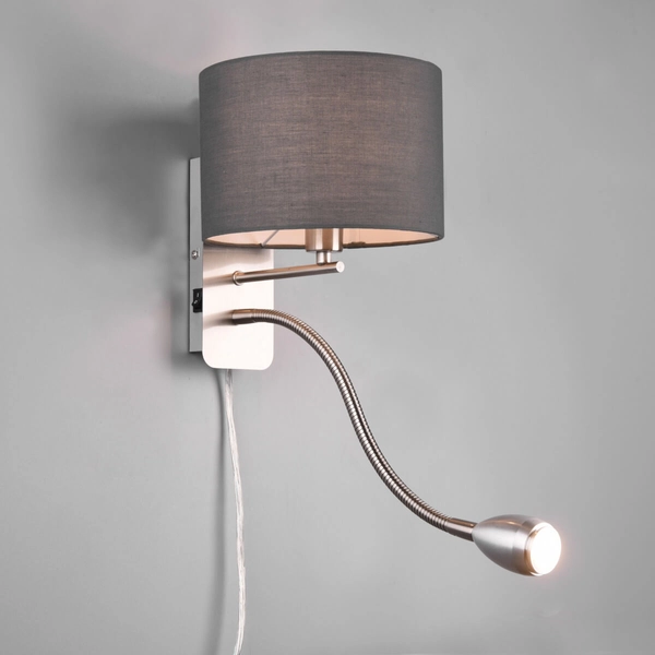 Kinkiet ścienny z abażurem HOTEL 271170211 LED 3,1W 3000K szara srebrny