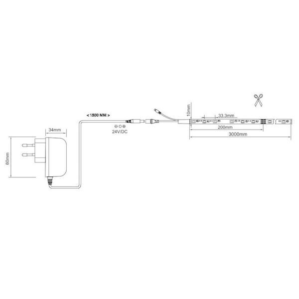 Ściemnialna taśma LED Rush R65573102 RL Light 10W 3000K 720lm czarny