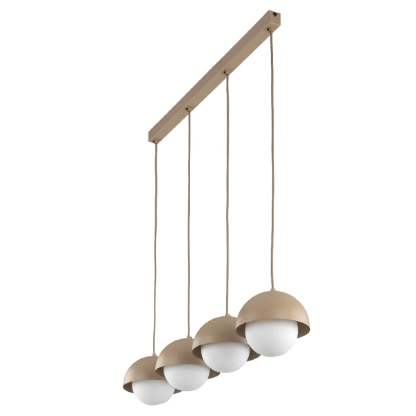 Okrągła lampa wisząca Bono Sabia 10965 do gabinetu beżowa biała