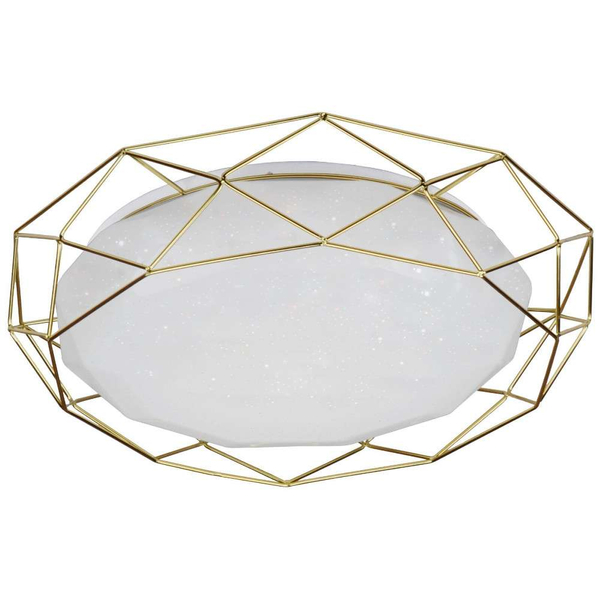 Sufitowa LAMPA plafon Sven 98-66312 Candellux dekoracyjna OPRAWA industrialna LED 24W 3000K z efektem gwiazd biała złota