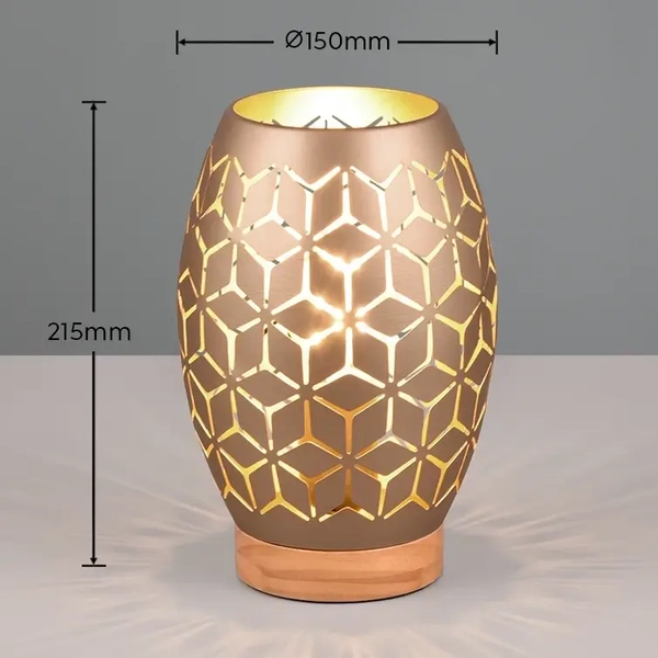 Stołowa lampka Bidar R51571065 RL Light wzorzysta brązowa złota