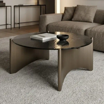 Ława kawowa MANTA MM001501100395 czarna złota metal szkło 80cm