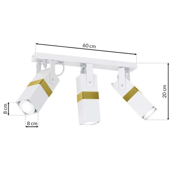 Sufitowa LAMPA reflektorowa VIDAR MLP6274 Milagro metalowa OPRAWA prostokątne tuby regulowane białe