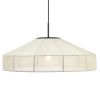 Wisząca lampa do sypialni Alia 108955 lniana abażurowa czarny beżowy