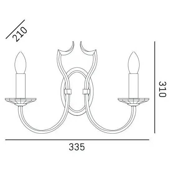 Pałacowy kinkiet Riga W02779CH Cosmolight metal kryształ srebrny