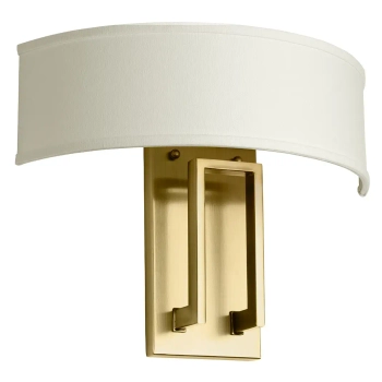 Tkaninowy kinkiet na korytarz Hampton HK-HAMPTON2-BB kremowy mosiądz