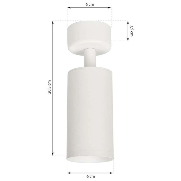 Spot LAMPA sufitowa MICA ML6087 + ML6093 Milagro metalowa OPRAWA tuba + pierścień biały chrom