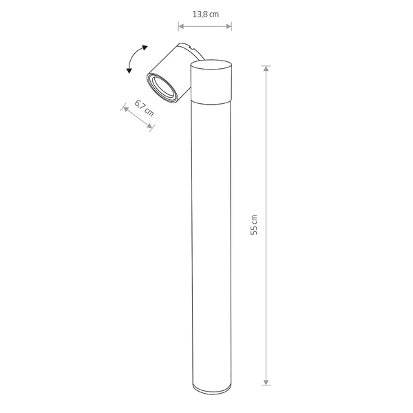 Ogrodowy słupek Tubings 8158 regulowana lampa zewnętrzna czarna