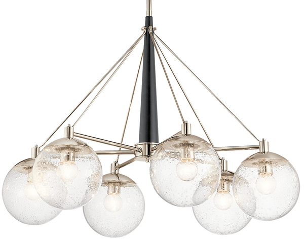 Zwisowa lampa nad stół QN-MARILYN6 kulista retro nikiel