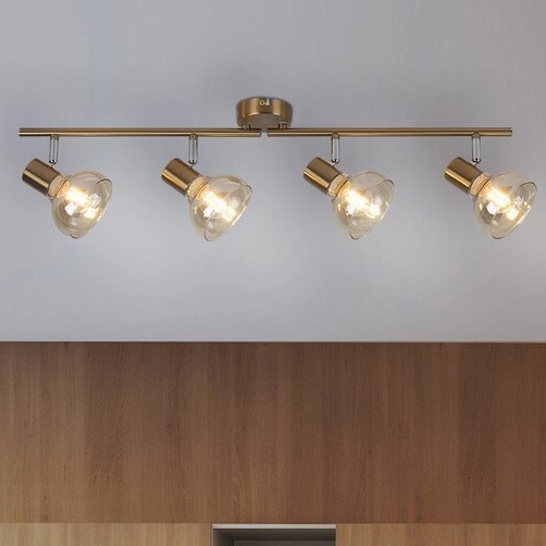 LAMPA sufitowa HOLLY 5550 Rabalux regulowana OPRAWA szklane reflektorki złote bursztynowe