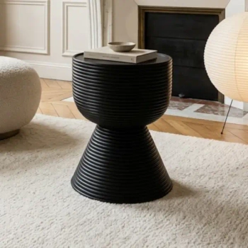 Stolik kawowy LAPIS MM001501100407 czarny drewniany do salonu 36cm