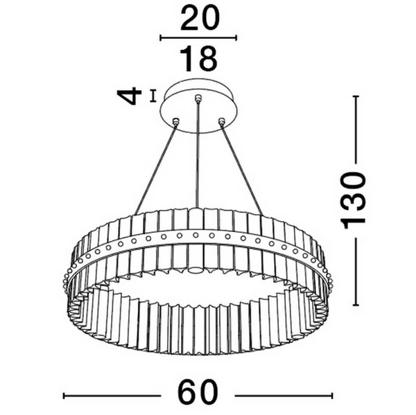 Dekoracyjna lampa wisząca MAYO LE44224 LED 45W 3500K ring szklana złota