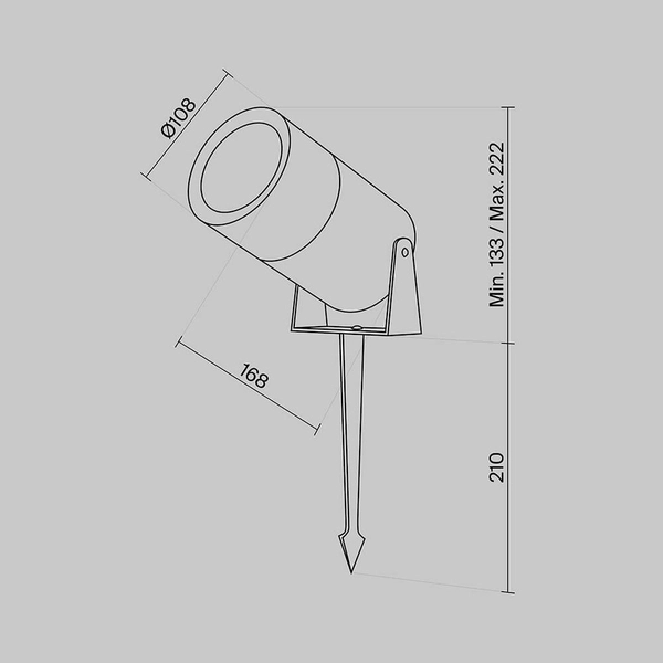 Gruntowa lampa z regulacją Bern O050FL-L15GF3K LED 15W 3000K IP65 grafitowy