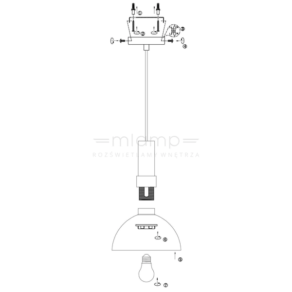 LAMPA wisząca LARRY 106974 Markslojd metalowa OPRAWA zwis kopuła mosiądz czarna