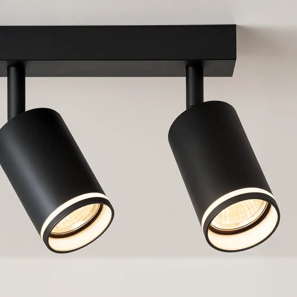 Podwójna sufitowa lampa Pipe Ring Spot ML2069 na listwie czarny
