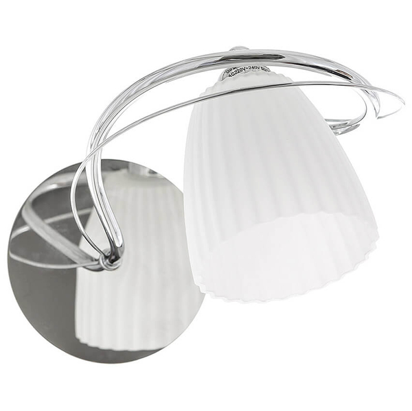 Ścienna lampa do salonu Tipene MW15105-1CR Italux szklana chrom biała