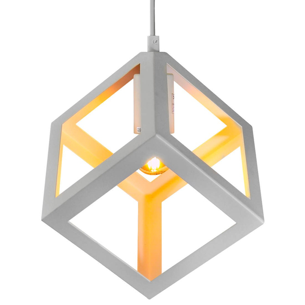 Loftowa LAMPA wisząca SWEDEN 306890 Polux metalowa OPRAWA zwis KOSTKA kwadratowa klatka cube biała