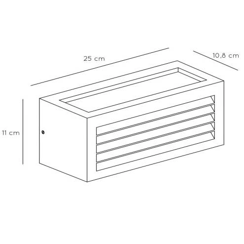 Grafitowa lampa ścienna Dimo 27853/01/30 do ogrodu prostokątna