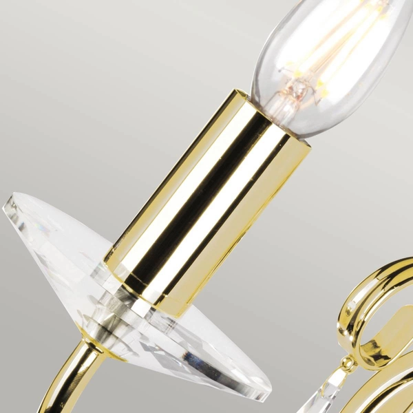 Ścienna lampa świecznikowa Aegean AG1-POL-BRASS polerowany mosiądz