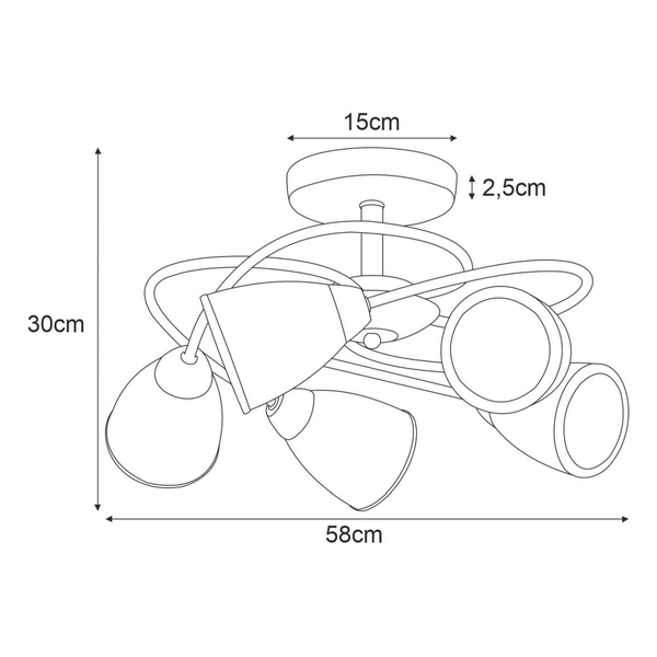 5-punktowa lampa przysufitowa Samira K-JSL-6059/5 AB patyna biała