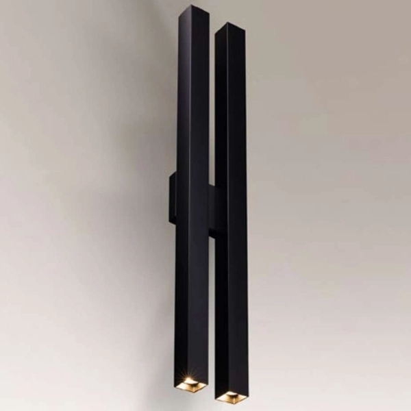 Kinkiet LAMPA ścienna DOHA 4706 Shilo prostokątna OPRAWA metalowe tuby czarne