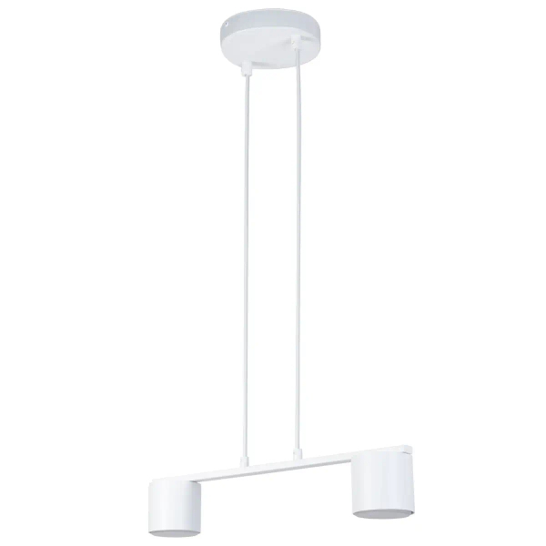 Podwójna zwisająca lampa Mila 2 41349 na belce do sypialni biały