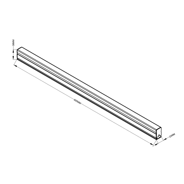 Podłużny plafon Geometric New LP-0209/1M 60CM 4K LED 4000K IP44 biały