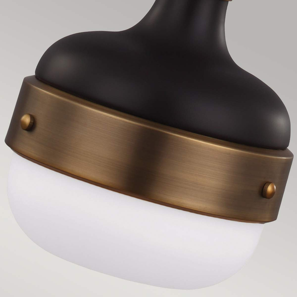 Szklana lampa wisząca Cadence FE-CADENCE-1P-MB do salonu mosiądz