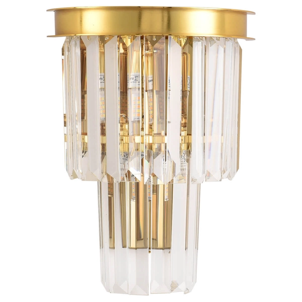 Ścienna lampa Splendore DN915-W Step pałacowy kryształy do salonu złota