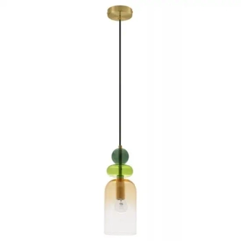 Skandynawska lampa wisząca MURANO LE43398 kolorowy przezroczysty złoty