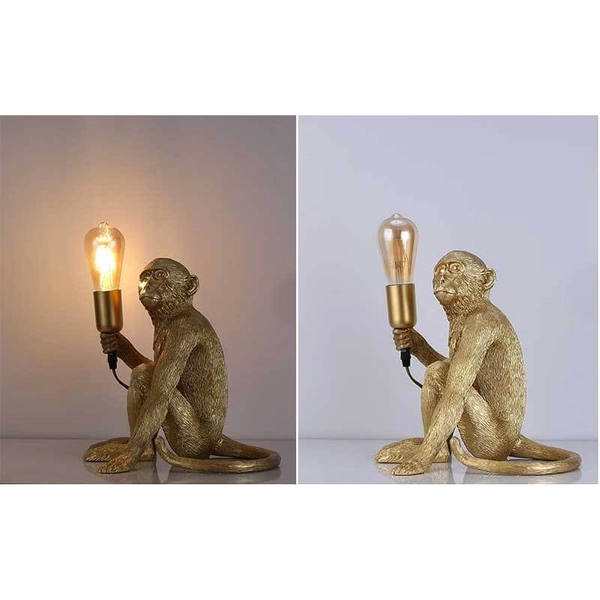 Stołowa lampa małpka Monkey ABR-KARD4-G dekoracyjna do sypialni złoty