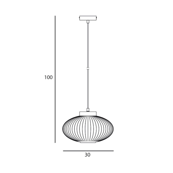Szklana lampa wisząca Groste PND-52376-1-BK Italux czarny biały