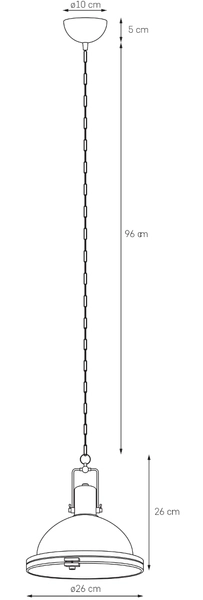 Industrialna LAMPA wisząca NAUTILIUS M 10262103 Kaspa metalowa OPRAWA na łańcuchu ZWIS okrągły chrom