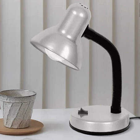 Metalowa lampka biurkowa Cariba K-MT-203 SREBRNY srebrna