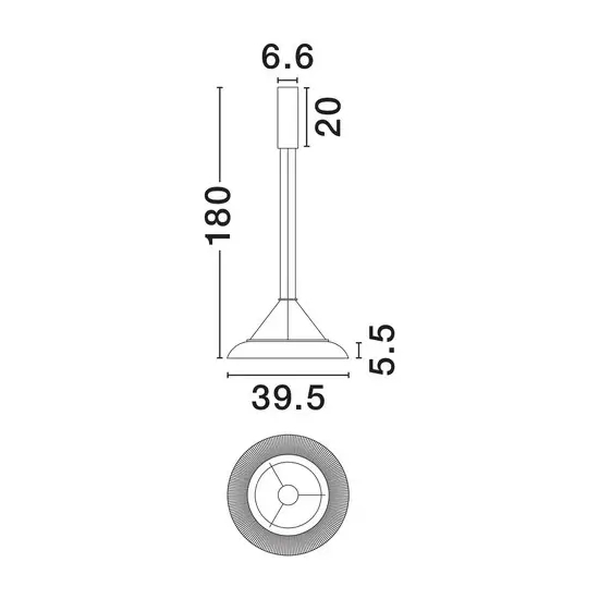 Metalowa wisząca lampa PANVIRA LE45389 LED 22W 3000K biała