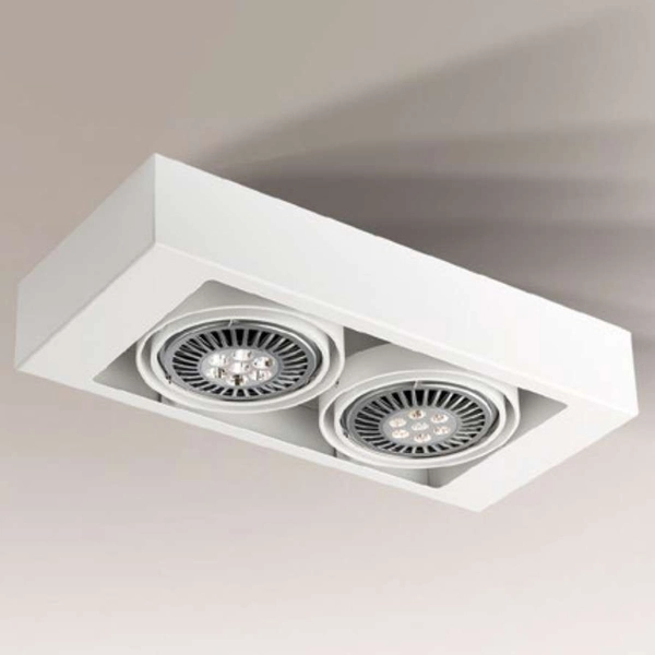 Spot LAMPA sufitowa KOGA 7121 Shilo natynkowa OPRAWA metalowa prostokątna biała