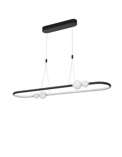 Owalna lampa wisząca Fria szklane kule LED 44,2W 3000K białe czarne