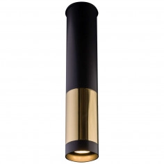 Lampa sufitowa KAVOS 0379 metalowa okrągła tuba downlight czarny złoty