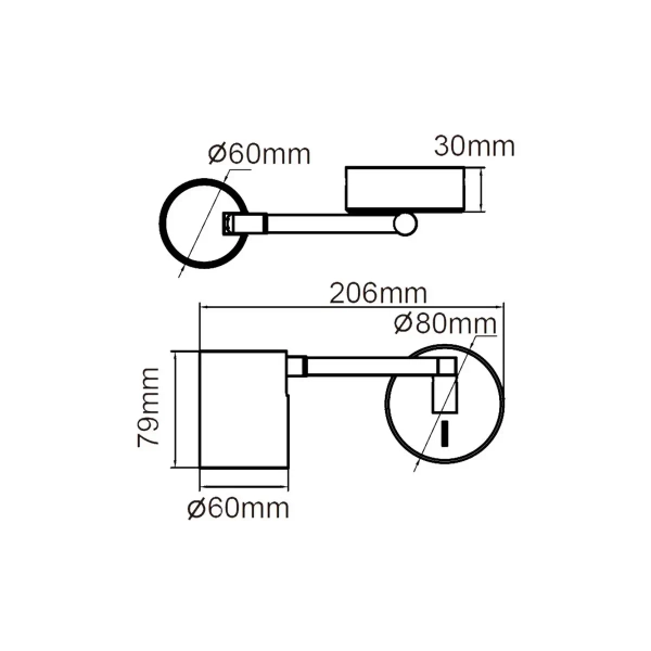 Ścienny kinkiet na wysięgniku Snow LP-731N/1WL WH tubka biała