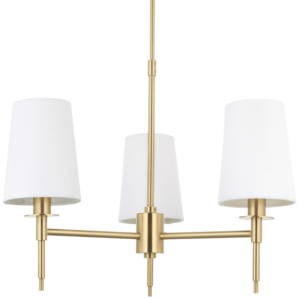 Salonowa lampa wisząca L&-199456 Light& abażurowa biała mosiądz
