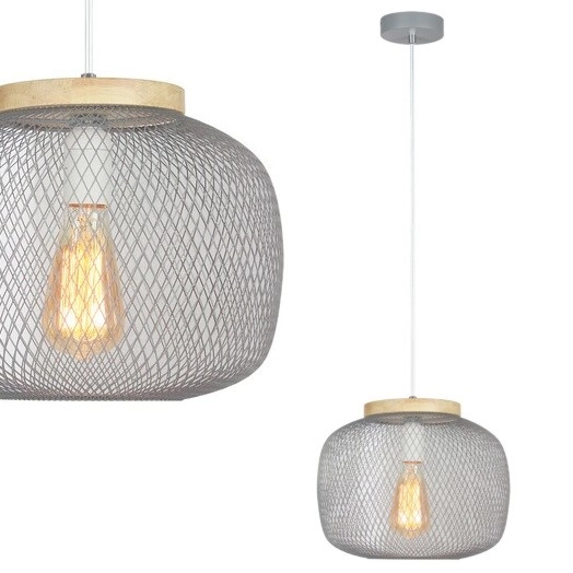 Loftowa LAMPA wisząca RUPERT 5237 Rabalux metalowy ZWIS ażurowy do przedpokoju okrągły szary