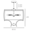 Klasyczna LAMPA wisząca FARO P04046NI Cosmolight abażurowy zwis do sypialni nikiel biały