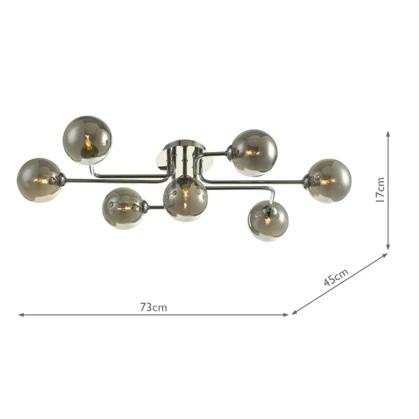 Lampa sufitowa okrągła Reyna REY3450-01 kule chrom przydymione
