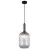 LAMPA wisząca ANTIOLA PND-5588-1L-SC+CL Italux plisowana OPRAWA szklany zwis nikiel przezroczysty