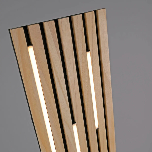 Stojąca lampa z pilotem Q-AKUSTIK brązowa 822-79 1xLED 30W 2700-5000K drewniana