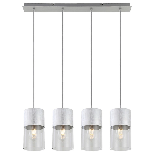 Wisząca lampa 4-płomienna Zelkova 3156 na listwie nad łóżko aluminium