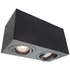 Plafon LAMPA sufitowa LYON 2 LP-5881/2SM BK Light prestige prostokątna OPRAWA metalowy downlight regulowany czarny