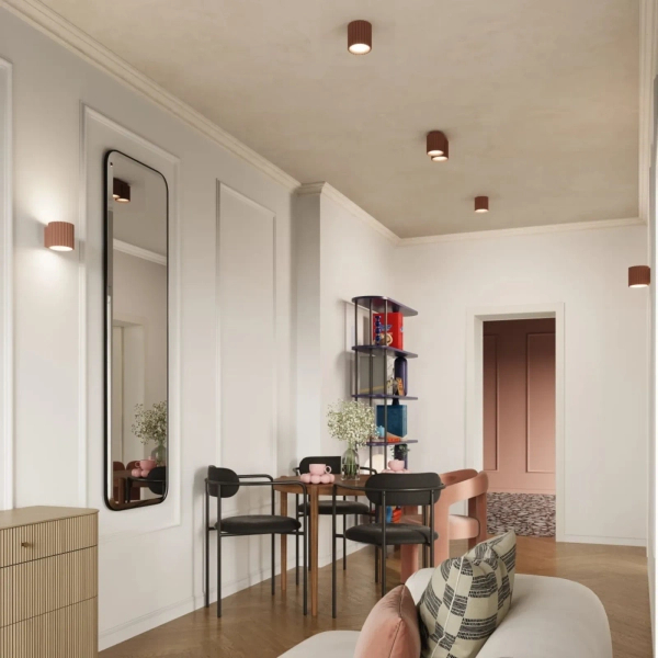 Ścienna lampa tuba AURA mocca SL.1806 ryflowana G9 metalowa
