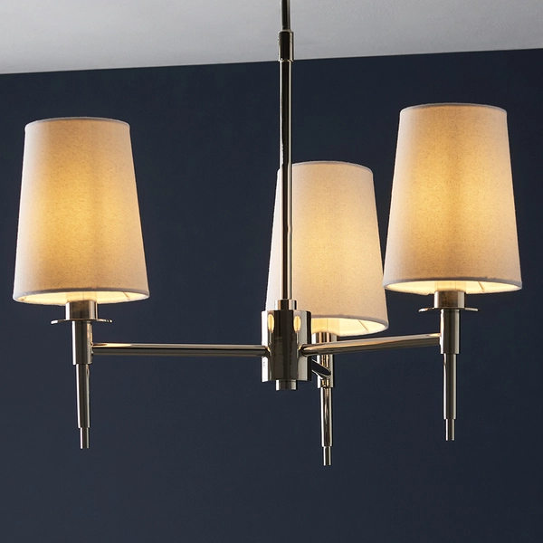 Wisząca lampa abażurowa L&-199455 Light& hampton biała nikiel